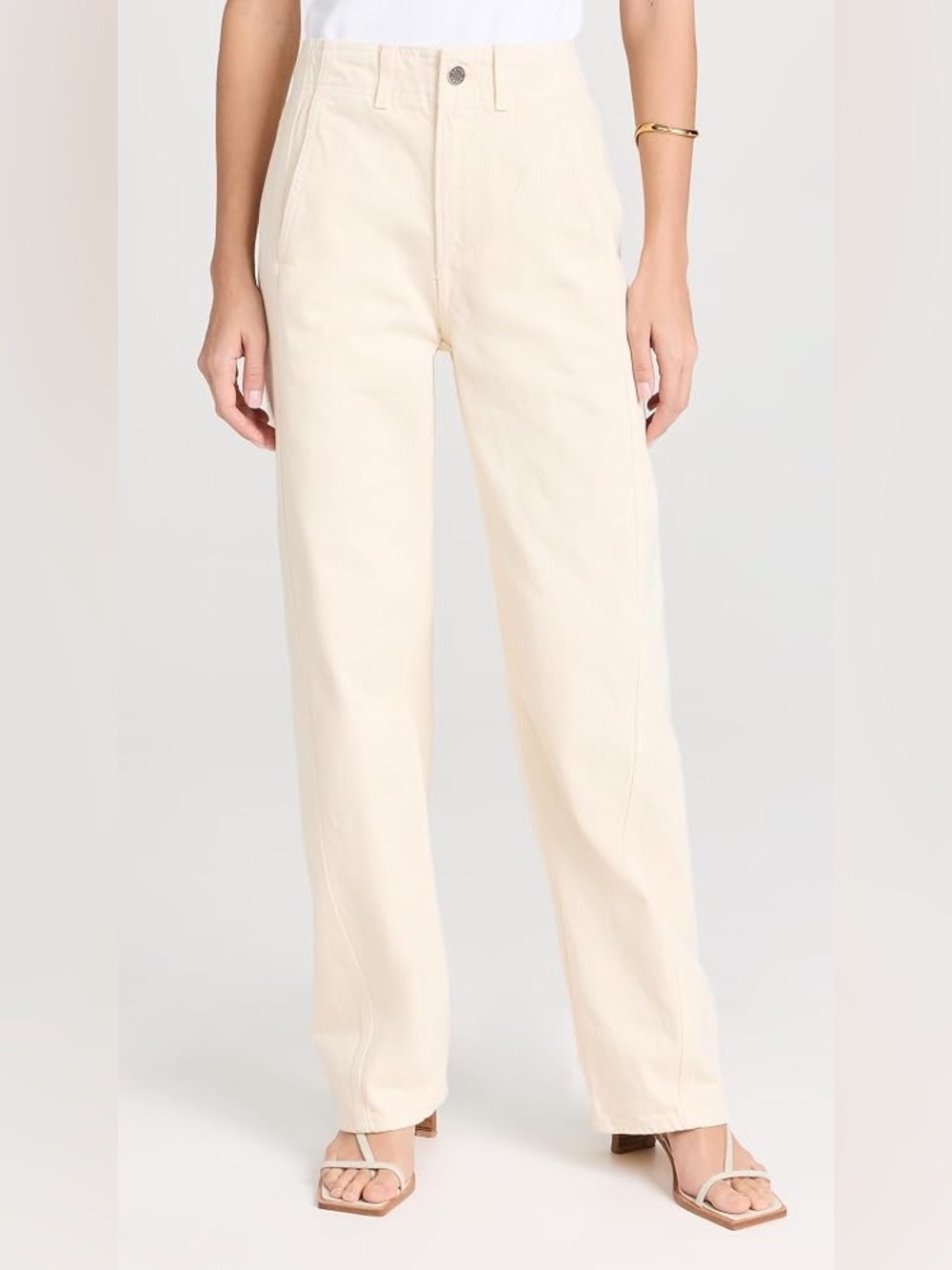 Apiece Apart Straight Leg Jeans in Cream